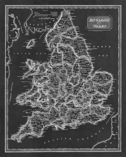 Map of England and Wales Print