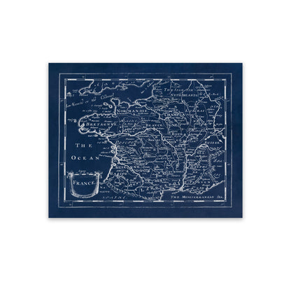 Old Map of France Print