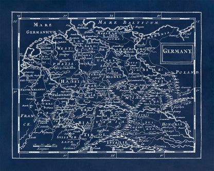 Old Map of Germany Print