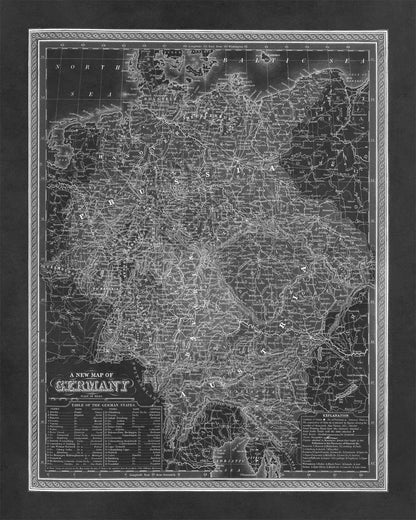 Old Map of Germany Print