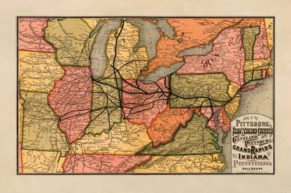 Old Northeast Railroad Map Print