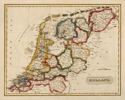 Old Map of The Netherlands Print