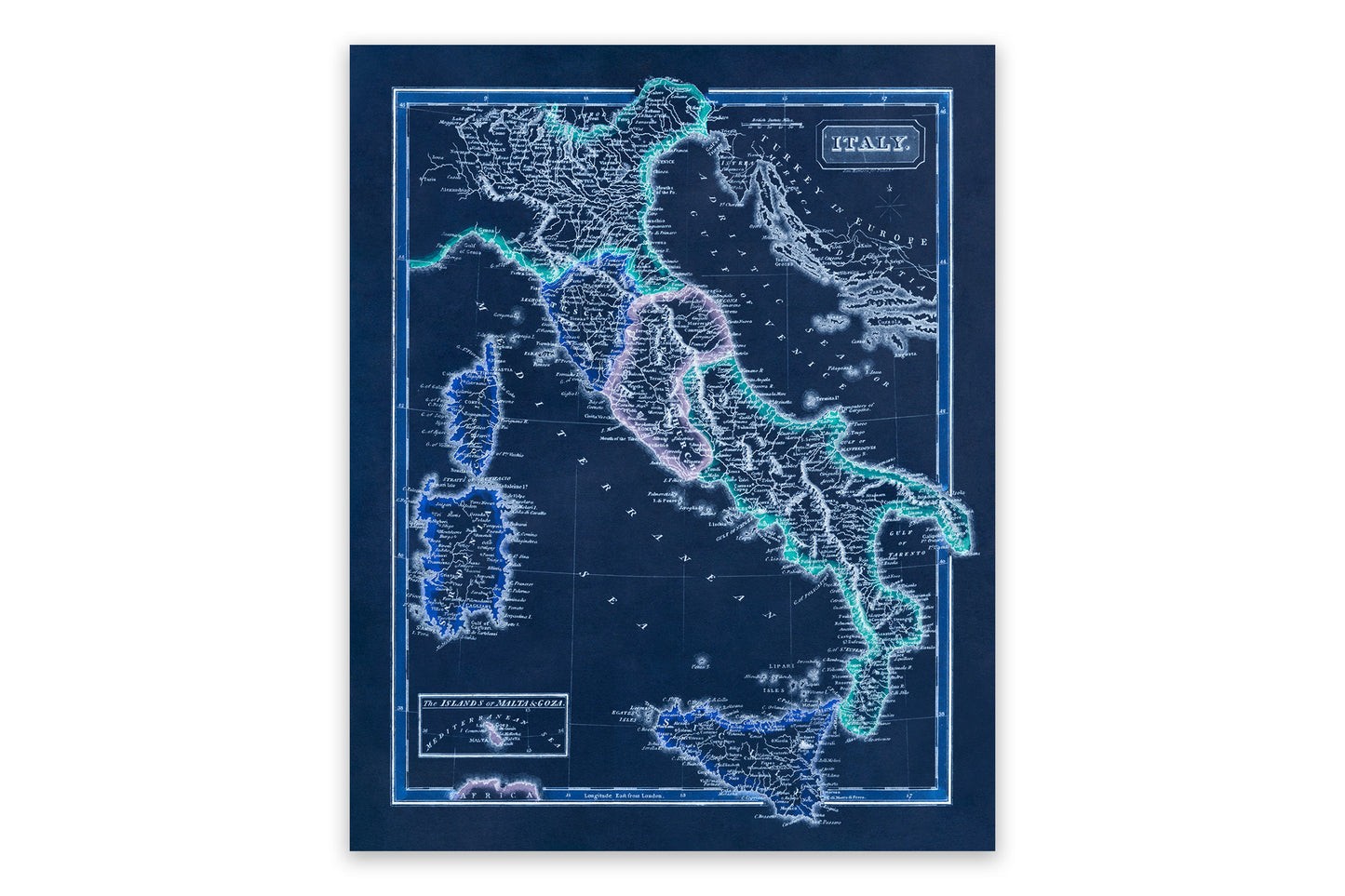 Italy Map Print