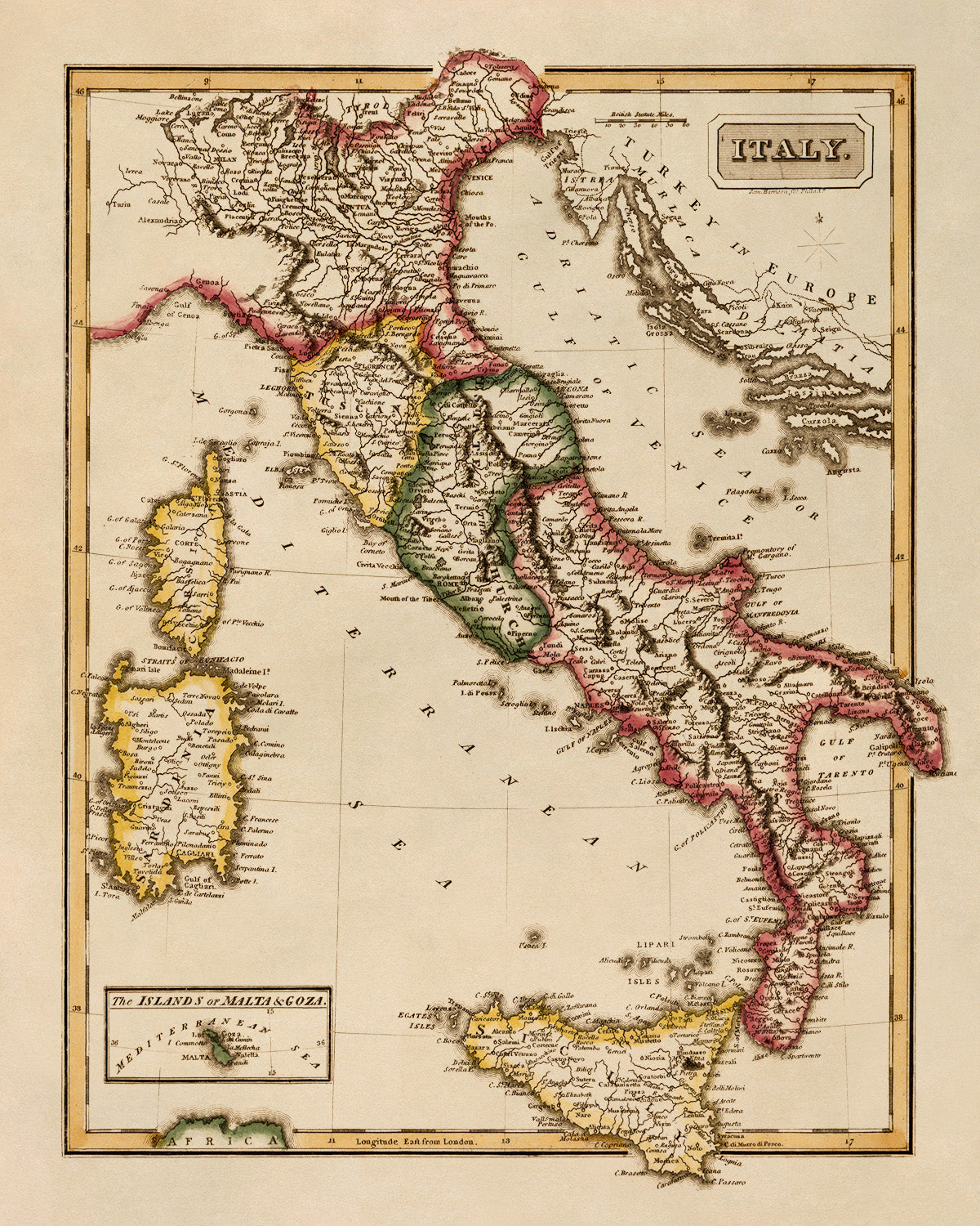 Italy Map Print