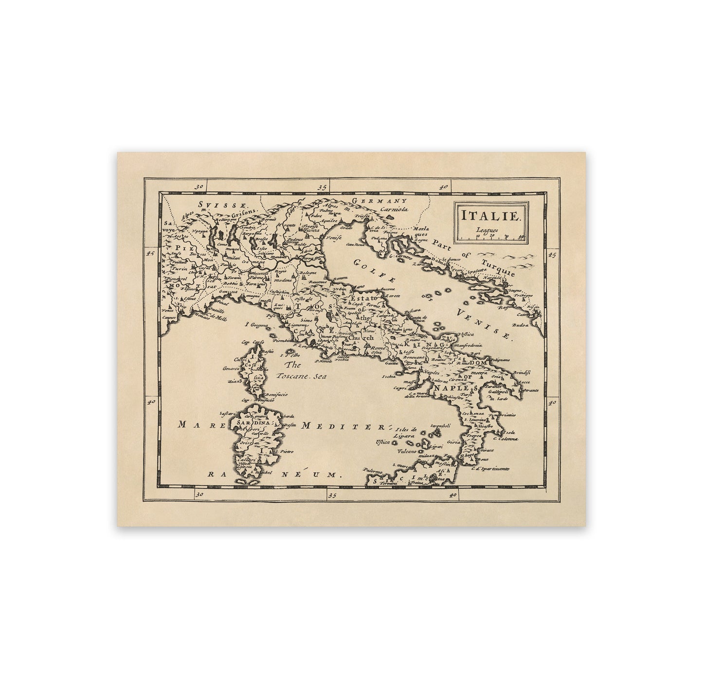 Italy Map Print