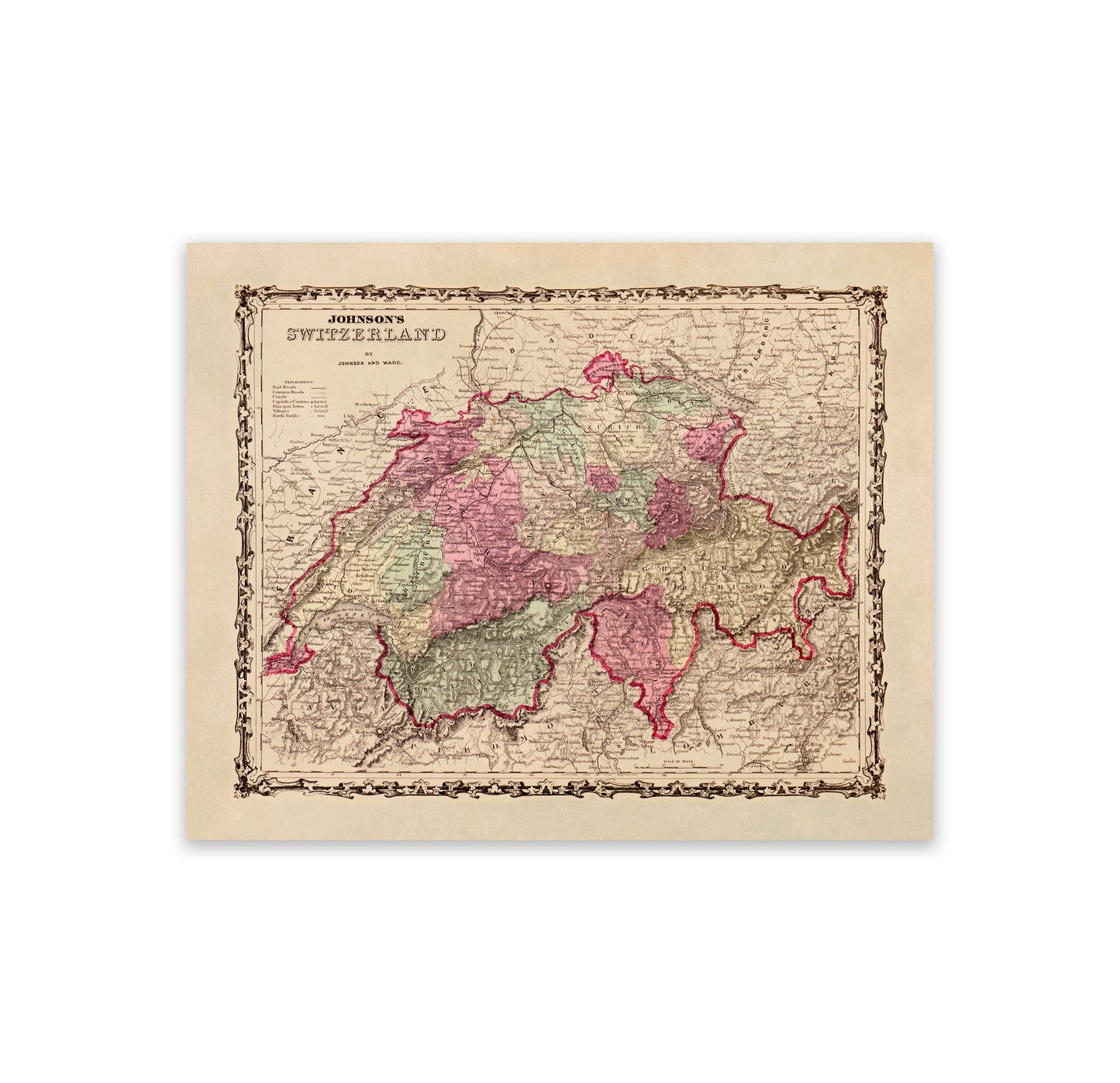 Switzerland Map Print