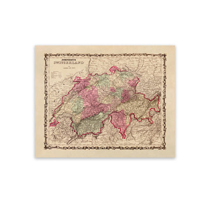 Switzerland Map Print