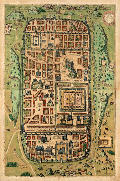 City of Jerusalem Map Print 1584