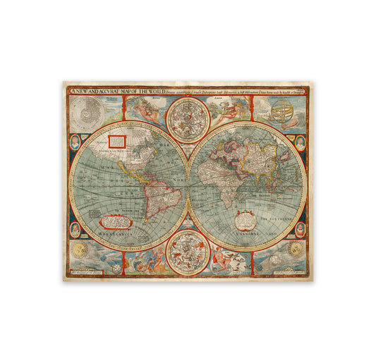 Antique World Map Print 1626