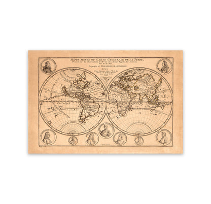 Mappe Monde World Map Print 1705