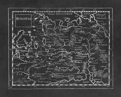 Old Map of Moscow Russia Print