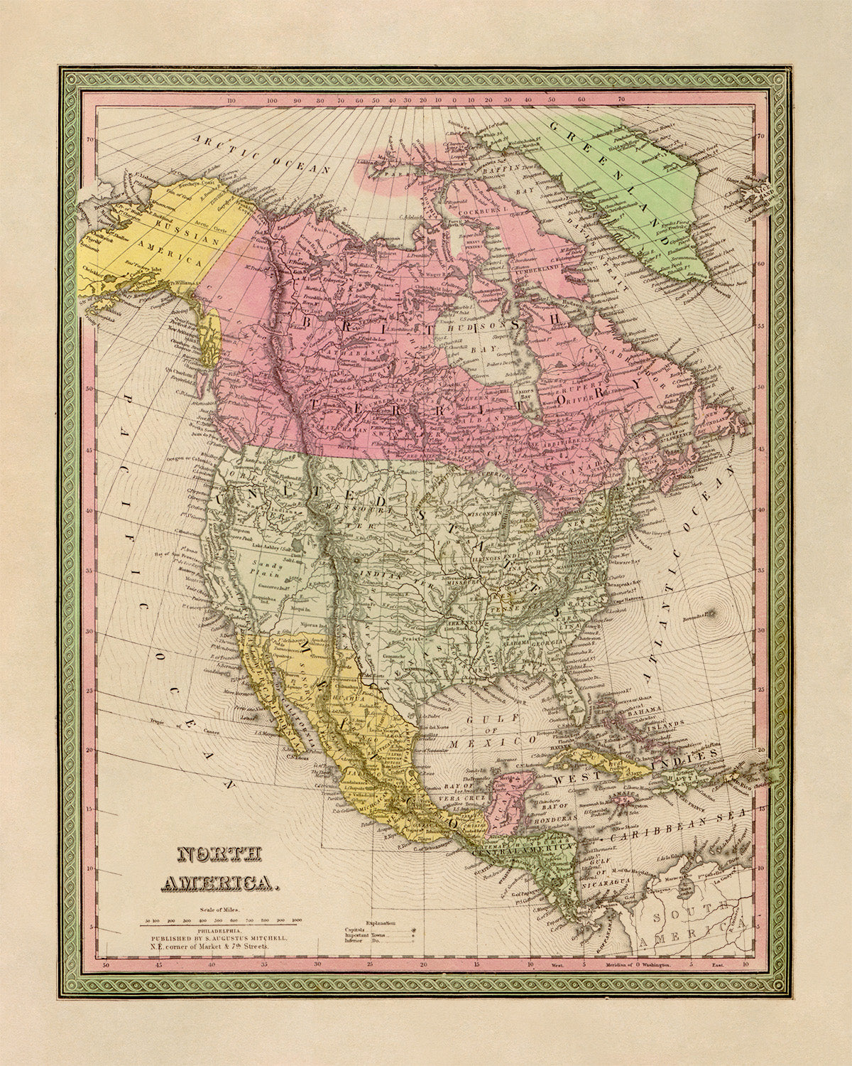 Old Map of North America Print