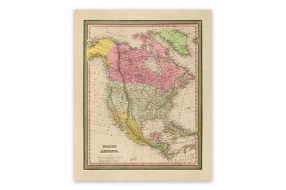 Old Map of North America Print