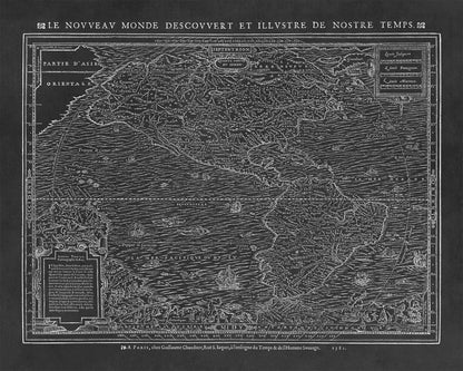 Early Map of the Americas Print 1581