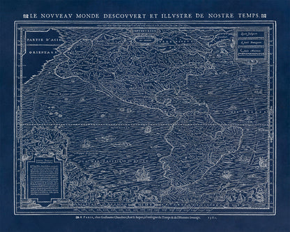 Early Map of the Americas Print 1581