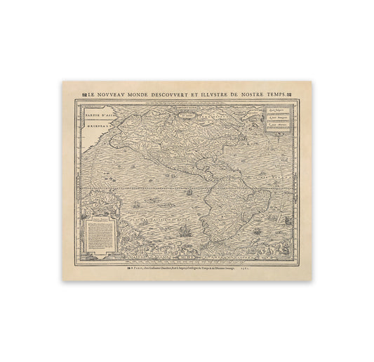 Early Map of the Americas Print 1581