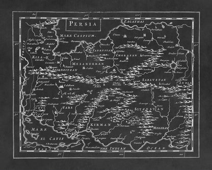 Old Map of Persia Print 1681