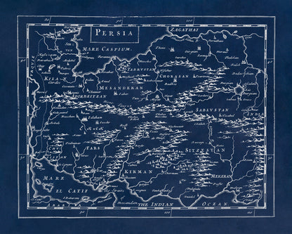 Old Map of Persia Print 1681