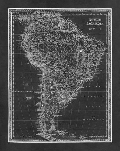 Old Map of South America Print 1849