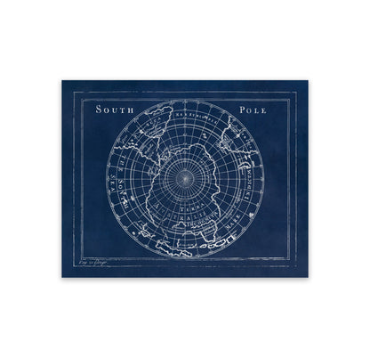 Old Map of the South Pole Print 1681