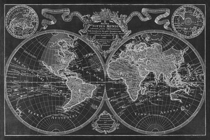 Antique World Map Print 1775