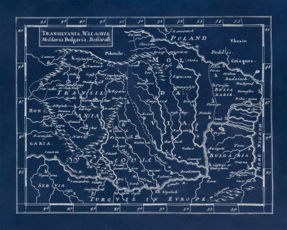Old Map of Transylvania Romania Print 1681