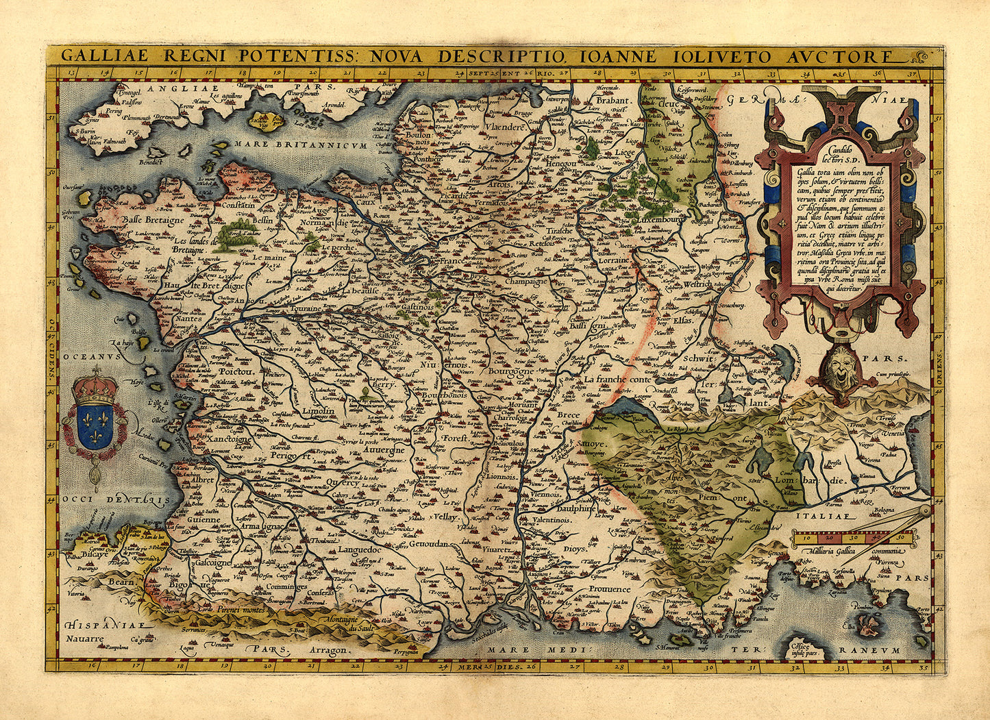 Ancient France Map Print 1570