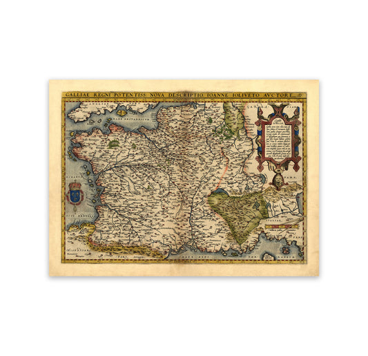 Ancient France Map Print 1570