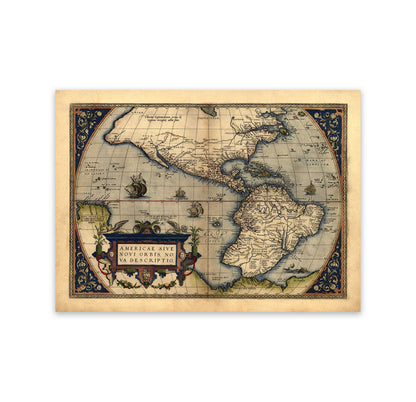 Ancient America Map Print 1570