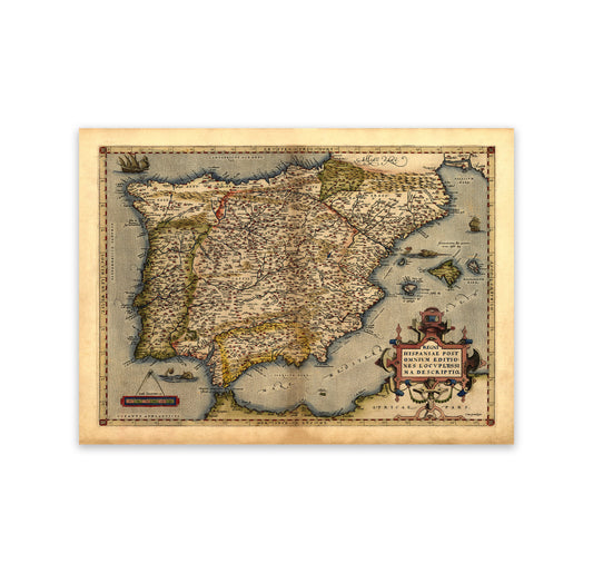 Ancient Spain Map Print 1570