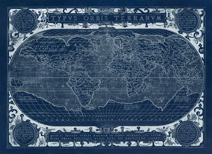 Antique World Map Print 1628