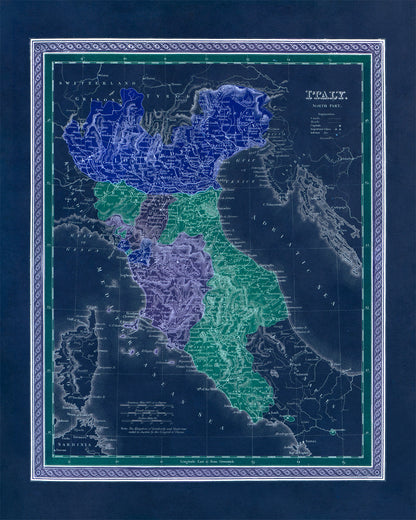 Old Map of North Italy Print