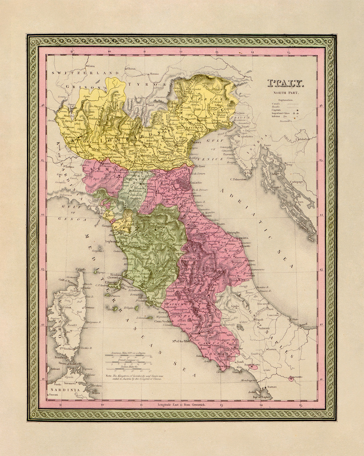 Old Map of North Italy Print