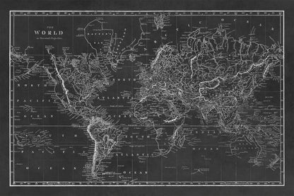 Mercator Projection World Map Print 1810