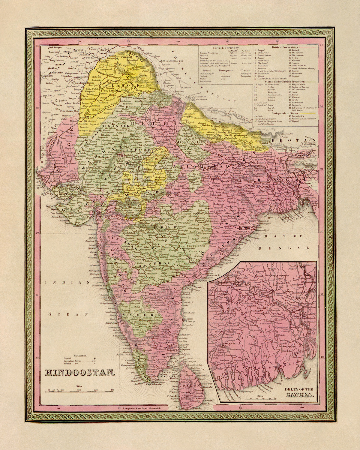 India Hindustan Map Print