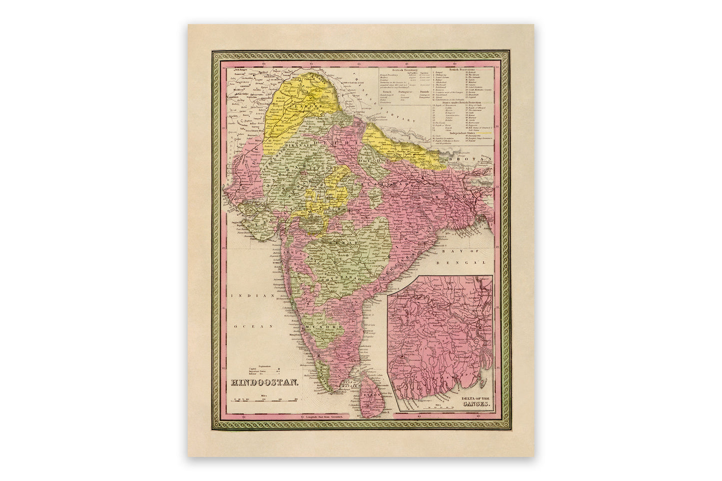 India Hindustan Map Print