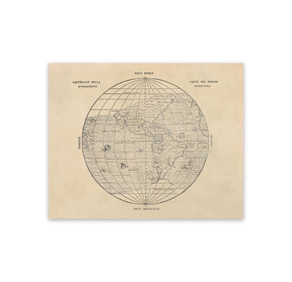 Old Map of the Early Americas Print 1565